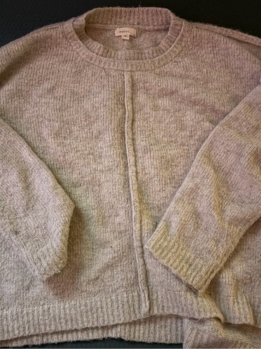debut Heathered Cream Knit Crewneck Sweater